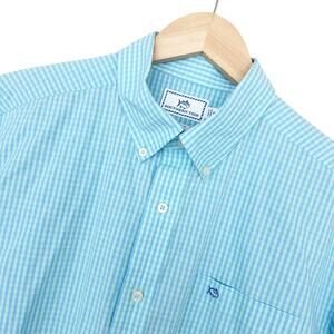 Southern Tide Trim Fit Blue Plaid Long Sleeve Button Down Sz M
